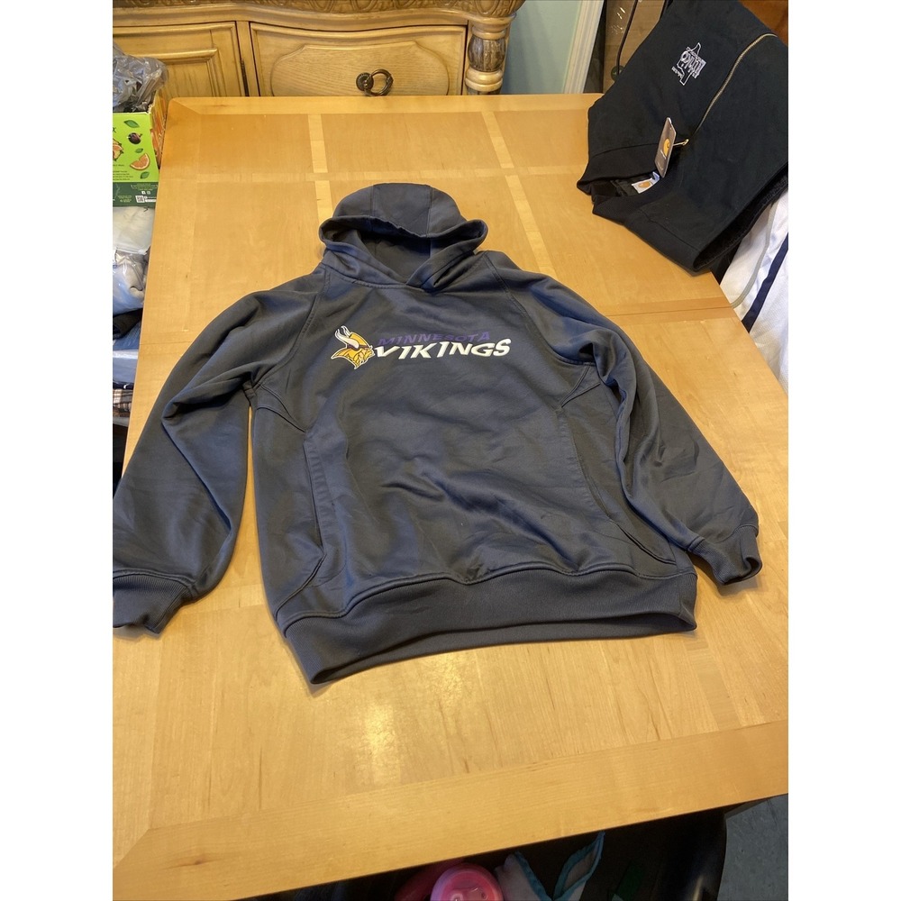 NFL Hoodie Minnesota Vikings Youth XL Grey Pullover Sweatshirt
